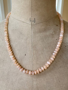 14k Peach Moonstone Necklace
