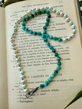 Load image into Gallery viewer, Chrysocolla and Pearl Half and Half Necklace