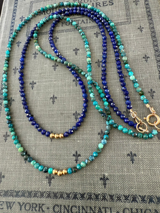 14k Slim and Dainty Gemstone Necklaces