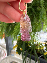 Carica l'immagine nel visualizzatore di Gallery, 14k Carved Bi Color Tourmaline Fish Charm LARGE #3