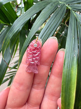 Charger l'image dans la galerie, 14k Carved Pink Tourmaline Fish Charm LARGE #1
