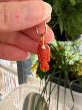 Carica l'immagine nel visualizzatore di Gallery, 14k Carved Italian Coral Fish Charm 4