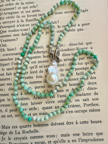 Tanzanian Opal and Baroque Pearl Necklace