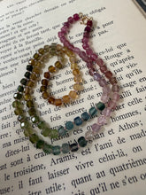 Load image into Gallery viewer, 14k Tourmaline Cube Necklace
