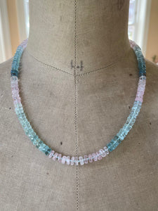 Aquamarine and Morganite Necklace  LAST STRAND! MADE TO ORDER