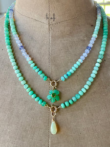 14k Tanzanian Opal Rondelle Necklace