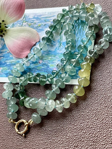 14k Moss Aquamarine Necklace  LAST ONE