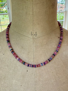 14k Madagascan Sapphire Heishi Necklace