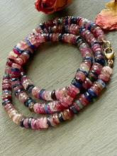 Load image into Gallery viewer, 14k Madagascan Sapphire Heishi Necklace