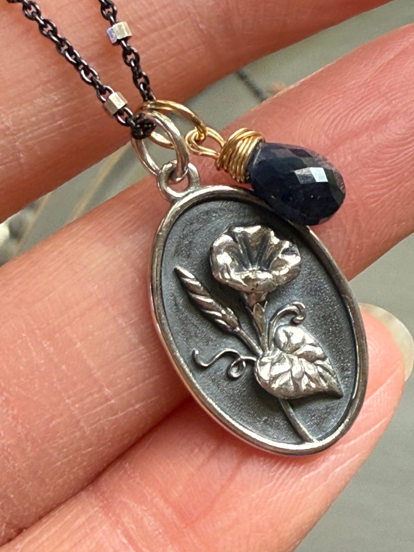 Morning Glory September Birth Month Pendant