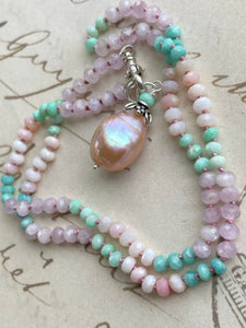 Baroque Pearl and Pastel Gemstones