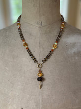 Charger l'image dans la galerie, 14k Carved Smoky Quartz Pumpkin Tassel Pendant
