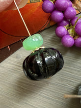 Load image into Gallery viewer, 14k Carved Black Chalcedony Pumpkin Charm MADE TO ORDER