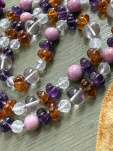 Carica l'immagine nel visualizzatore di Gallery, 14k Multi Gem Necklace Phosphosiderite, Amethyst, Garnet