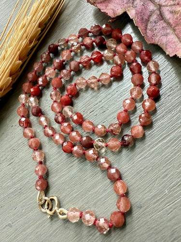 14k Andesine Hand Knotted Necklace