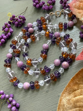 Carica l'immagine nel visualizzatore di Gallery, 14k Multi Gem Necklace Phosphosiderite, Amethyst, Garnet