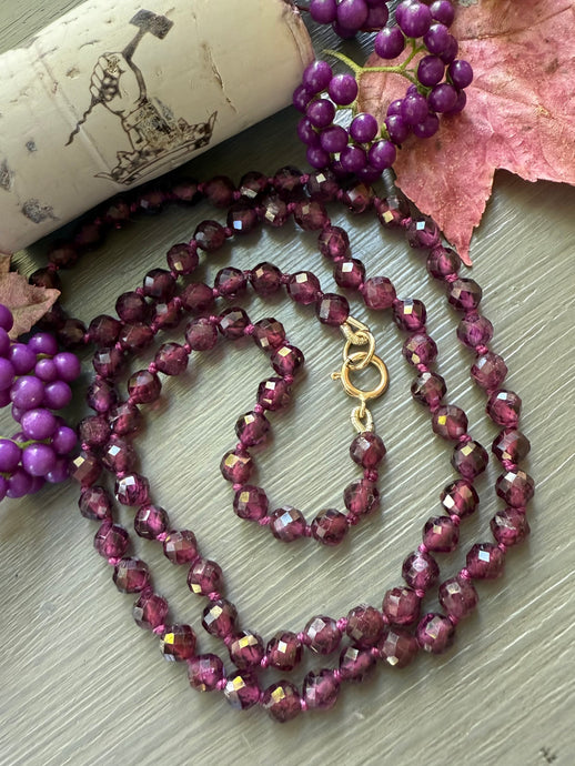 14k Purple Garnet Necklace