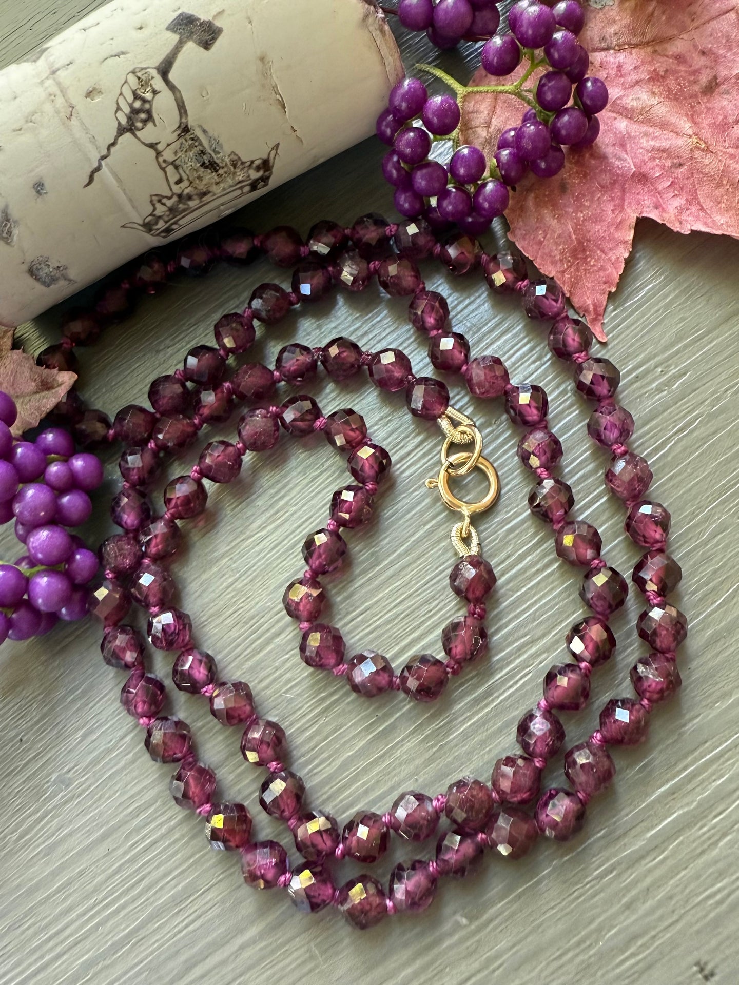 14k Purple Garnet Necklace