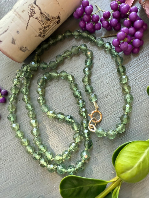 14k Green Apatite Necklace