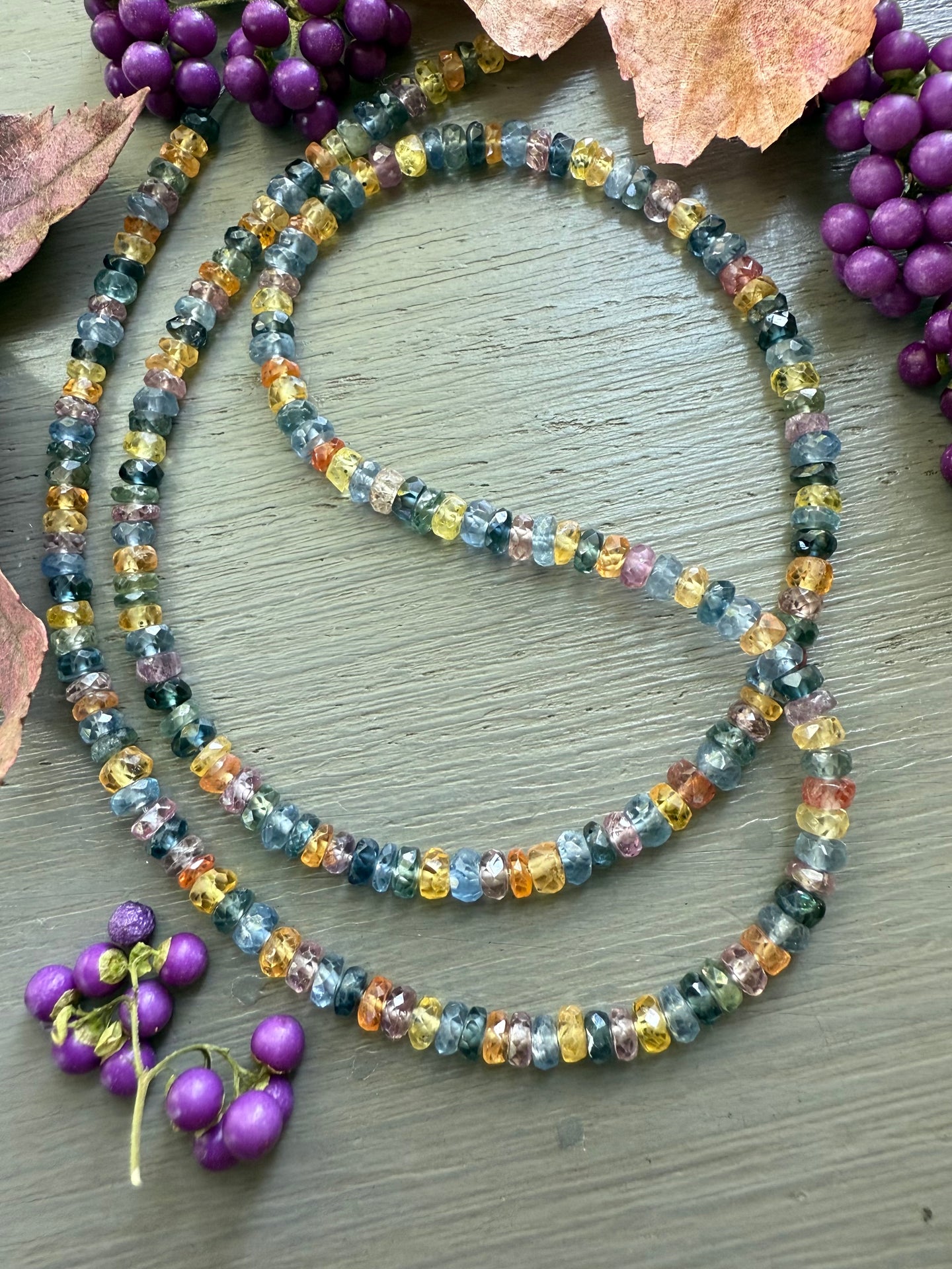 Multi Sapphire Necklace 14k