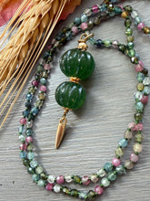 Load image into Gallery viewer, 14k Tourmaline and Serpentine Necklace