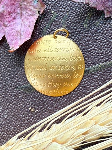 Love Sonnet Disc Pendant