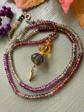 Cargar imagen en el visor de la galería, Multi Garnet Necklace with Carved Pumpkin Pendant