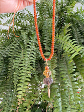 Load image into Gallery viewer, Hessonite Garnet Necklace with Carved Pumpkin Pendant MADE TO ORDER