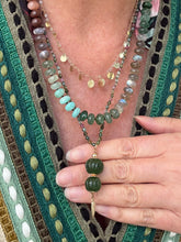Load image into Gallery viewer, 14k Tourmaline and Serpentine Necklace