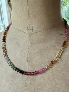 14k Open Loop Tourmaline Necklace with Connector