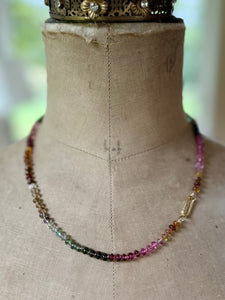 14k Open Loop Tourmaline Necklace with Connector