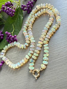 14k Gold Faceted Ethiopian Opal Necklace