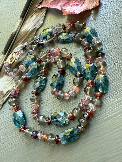 Kyanite and Spinel Necklace