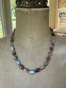 14k Sunstone and Moonstone Pebble Necklace