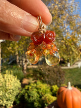 Load image into Gallery viewer, Carved Red Agate and Citrine Earrings