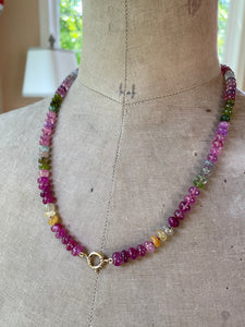 14k Multi Sapphire Necklace-Tutti Frutti