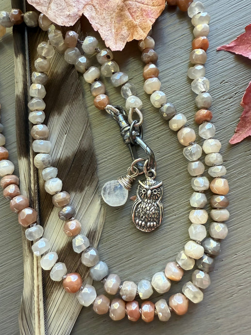 Sterling Silver Owl Charm Necklace