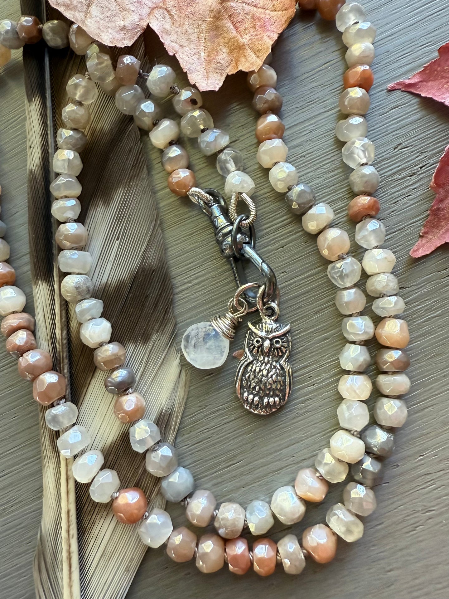 Sterling Silver Owl Charm Necklace