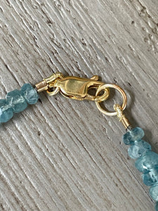 Teal Kyanite and Morganite Skinny Stack Bracelet