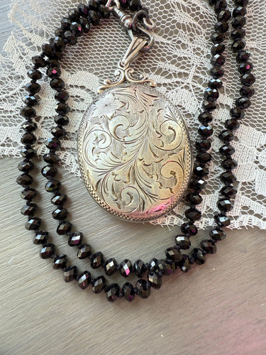 Vintage Sterling Silver Etched Locket