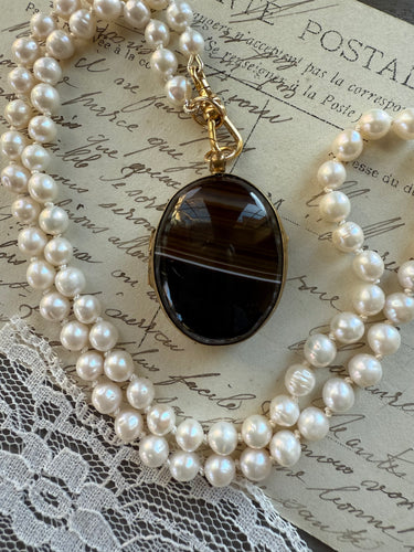 Victorian Banded Agate Locket