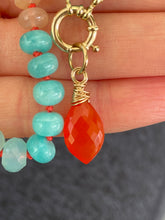 Carica l&#39;immagine nel visualizzatore di Gallery, Amazonite, Carnelian, and Peach Moonstone Necklace