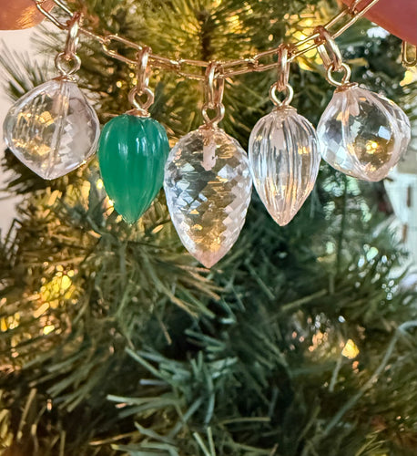 14k Rock Crystal Quartz Charms