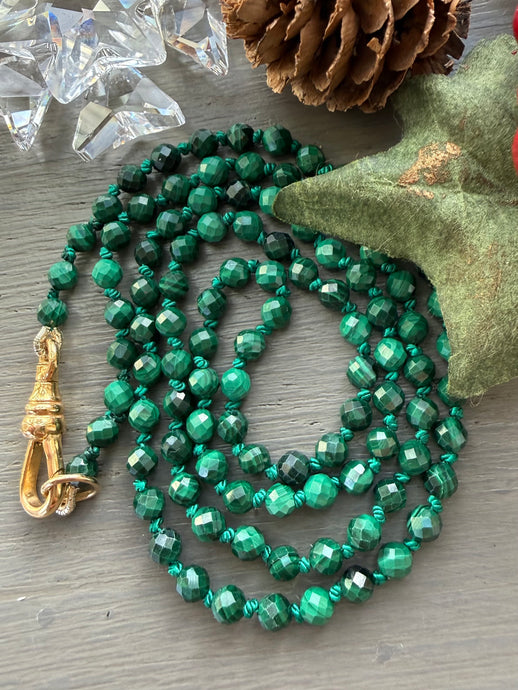 Malachite Hand Knotted Necklace