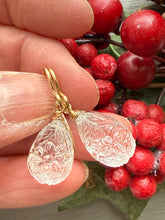 Charger l'image dans la galerie, Carved Crystal Quartz Earrings