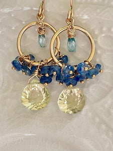 Lemon Quartz Cluster Earrings #8 Beau Soleil