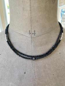 Black Spinel Necklace OR Wrap Bracelet