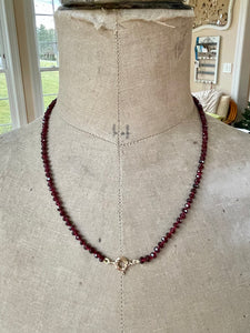 14k Garnet Rondelle Necklace