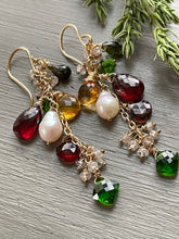 Load image into Gallery viewer, Garnet and Citrine Earrings