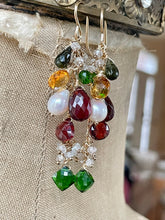 Load image into Gallery viewer, Garnet and Citrine Earrings